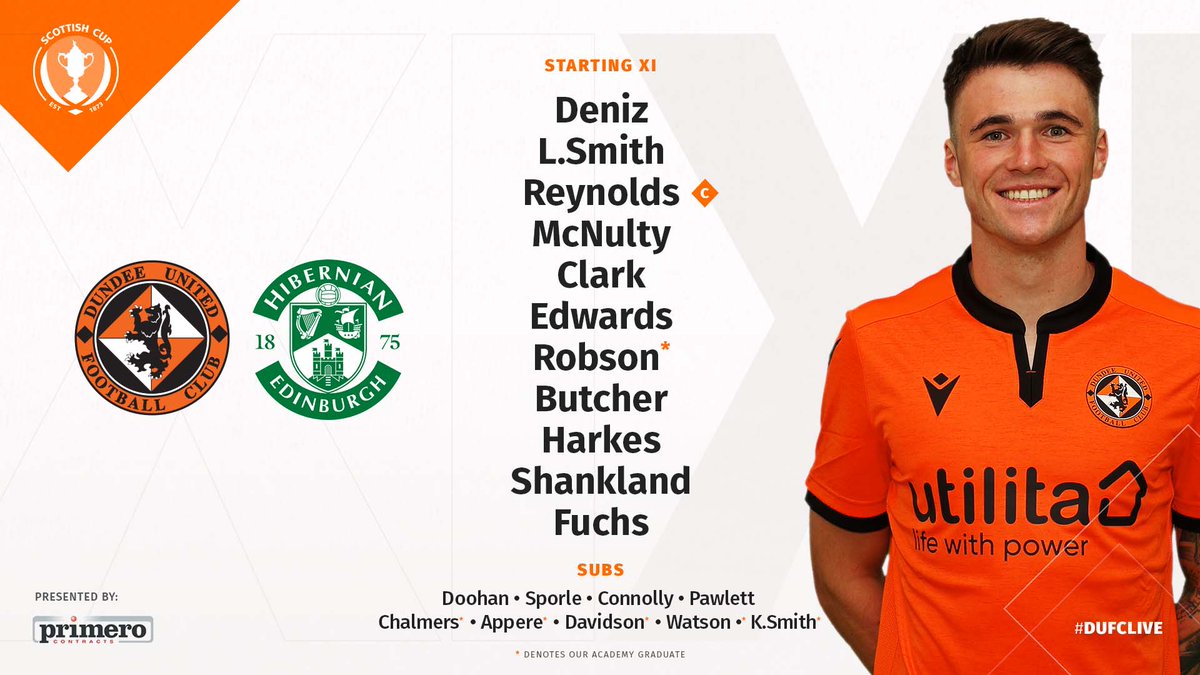 🆕 TEAM NEWS | Your #DUFC team to face Hibernian in the <a href="/ScottishCup/">Scottish Gas Scottish Cup</a> Semi-Final this afternoon. #DUFCLive