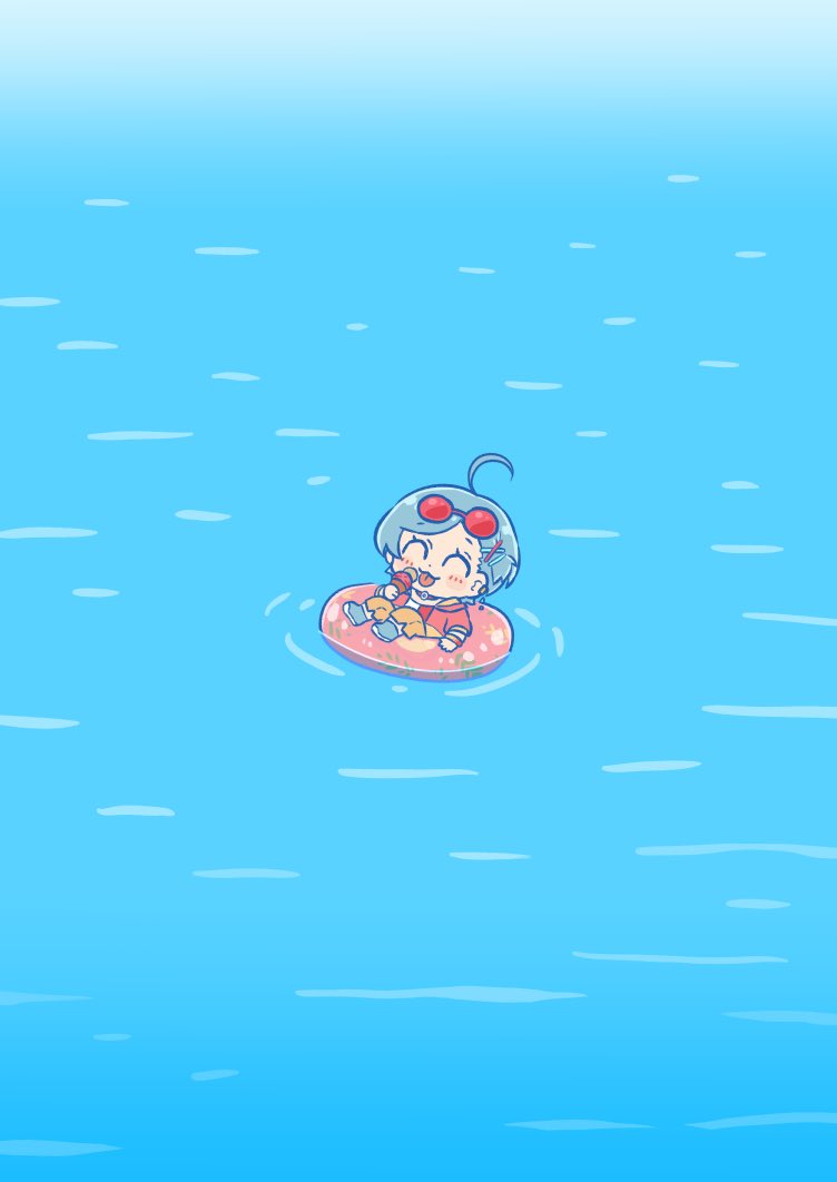 「ぷかぷか…♪🍦🐟🏝 」|あらすかちゃんのイラスト