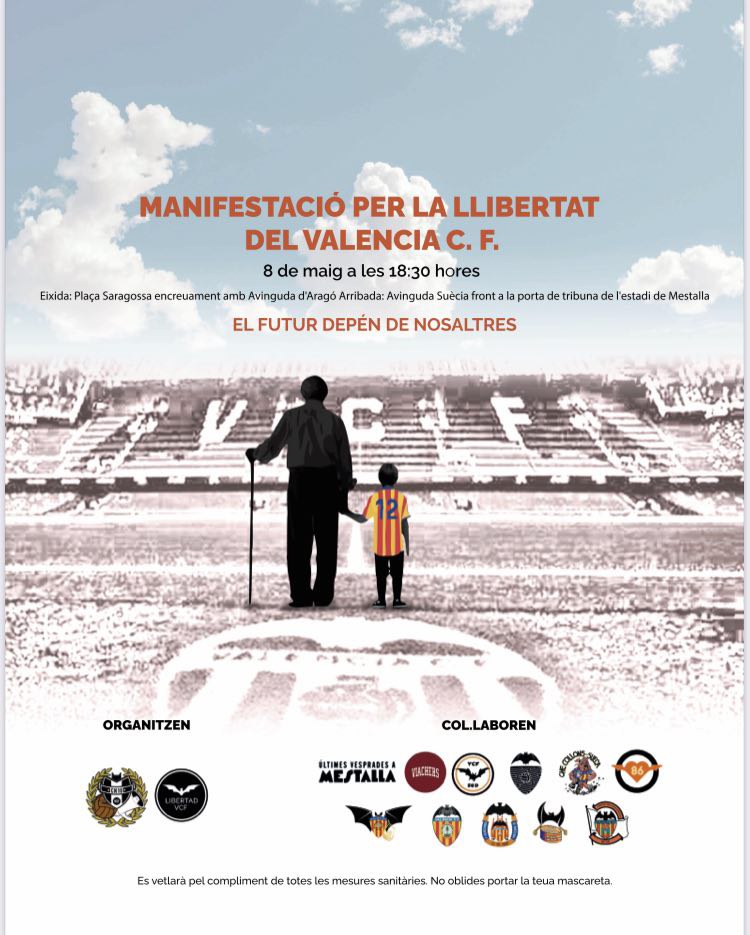 Nunca nos enfrentaremos a un rival peor... PETER LIM. 
La manifestación de hoy vence la distancia física. 
Hoy muchos no podremos estar, pero no por eso dejaremos de estar allí. 
<a href="/valenciacf/">Valencia CF</a> 
#LimGoHome