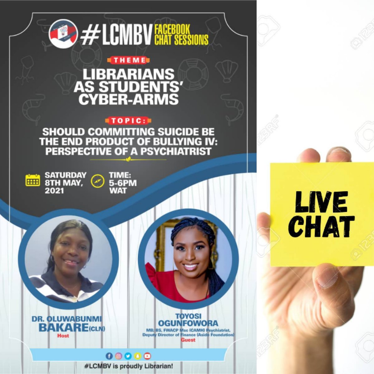 lcmbv's tweet photo. #LCMBV Facebook Live Chat Sessions 13
The #LCMBV Brand is Live with Dr Toyosi Ogunfowora, the Deputy Director of Finance at Asido Foundation on this weeks edition of the #LCMBV Facebook Live Chat Sessions on the link below👇👇👇
https://t.co/QV2bTkxzeT https://t.co/yLfas46g3u