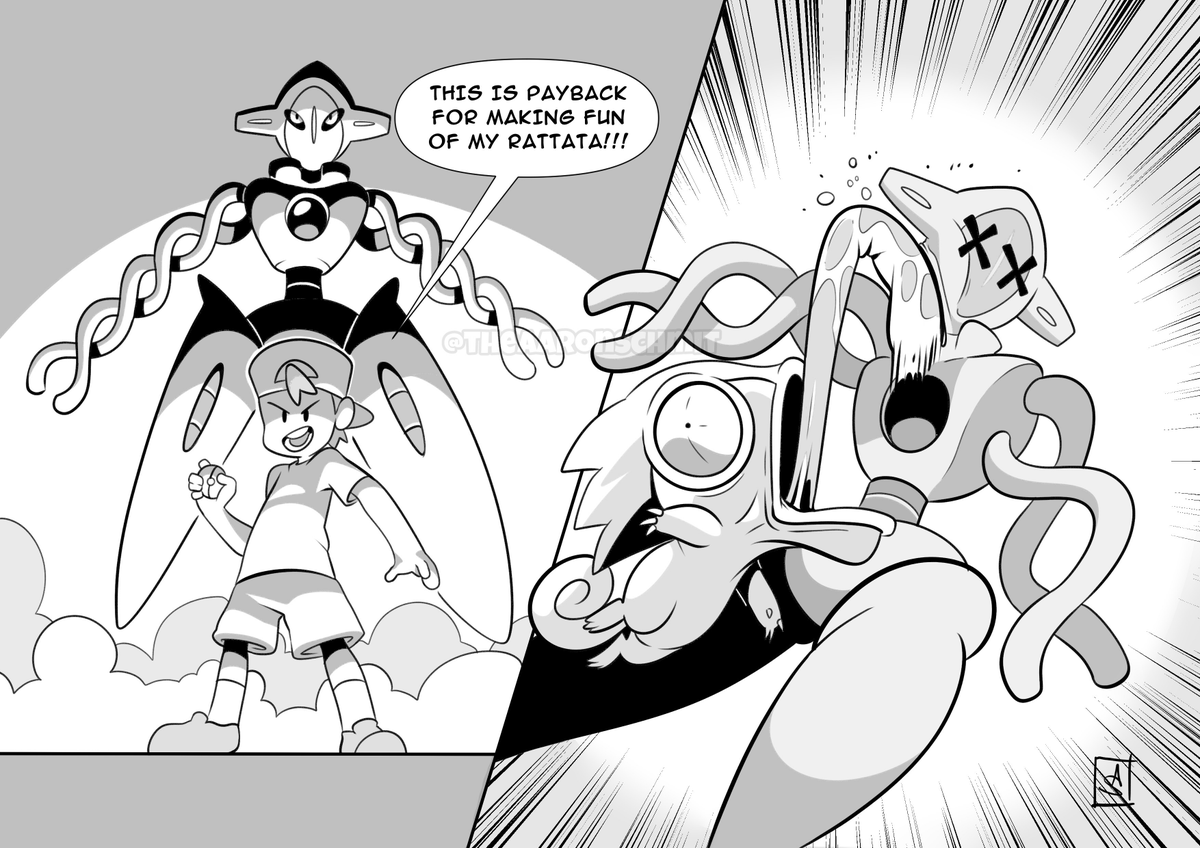 Aaron faces his first true rival, Youngster Joey. Joey has had enough with Aaron's jokes about his "top percent Rattata" and seeks to destroy him in battle with his new partner, Deoxys!

Too bad Joey sucks as a trainer, cuz KFC decimates Deoxys with one powerful Lick! 