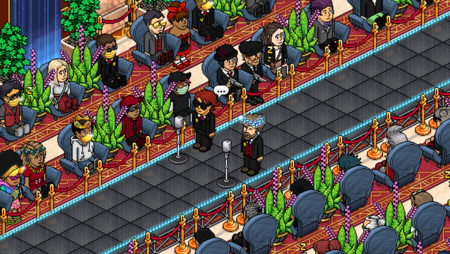 ScuroFamiglia's tweet photo. 🔴Direct de la cérémonie @ScuroFamiglia sur @HabboFR !

#Habbo2020 @Habbo https://t.co/uYqjfIR8gA
