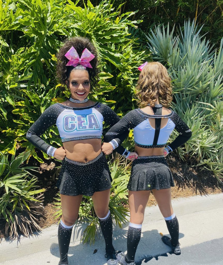 VASF_Updates's tweet photo. #VarsityReveal for #CheerWorlds2021?! We love to C(EA) it! A crystal covered flutter skirt, switch-up socks + back cutout complete @CEAChicago Love and Lights’ Worlds style 😍🖤🌎 https://t.co/R8oYQb0CGK