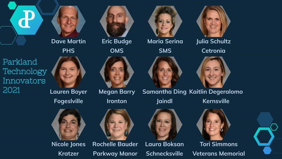 Congrats to our awesome Tech Innovators on the Parkland Staff who always use technology to enhance instruction and help their colleagues learn new and engaging best practices all year long!
