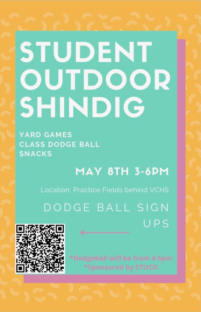 SectionVchs's tweet photo. DONT FORGET!!!! STUCO END OF YEAR SHINDIG STARTS SOON! 3-6!!! CAN’T WAIT TO SEE YOU ALL THERE! https://t.co/b5x9qAulnq