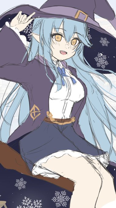 魔女のラミラミィちゃんのラフ〜!🥰
可愛く描くぞ〜!!💪 