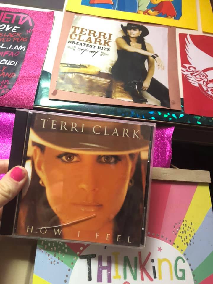5/7/2021 - my featured artist collection of the day: @TerriClarkMusic 6 in. x 6 in. print on brown construction paper How I Feel album CD