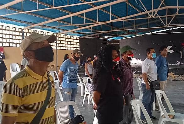 BermudezMRT's tweet photo. Entonando nuestro himno Tupamaro y seguido de actos culturales, inicia en Secretariado en el Mpio @SucreMunMRT con presencia del Secretario Nacional de Organización @Tupa_Esteban, acompañado de @PeterTupamaro10 Resp. Político del Bloque Oriental en la #GiraOrientalMRT2021 https://t.co/TISLUQ2dM2