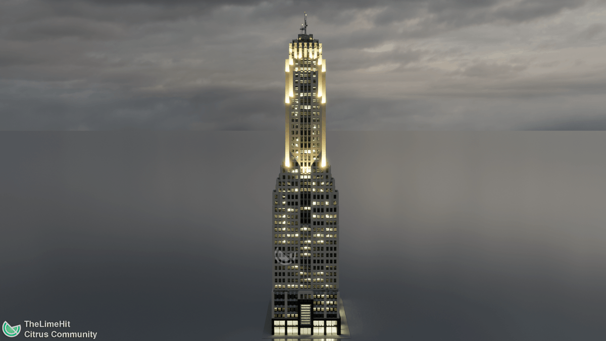 TheLimeHit's tweet photo. Riddle Trust Building, Elmore, Sharyland, UCS. Art deco style, 44 storeys, 1930. Completely fictional.
PMC link: https://t.co/rAyFuBq41K
#minecraft #Minecraftbuilds #minecraft建築コミュ #art #architecture #photo #photography #3dart #artdeco https://t.co/pKOVNgdJ70