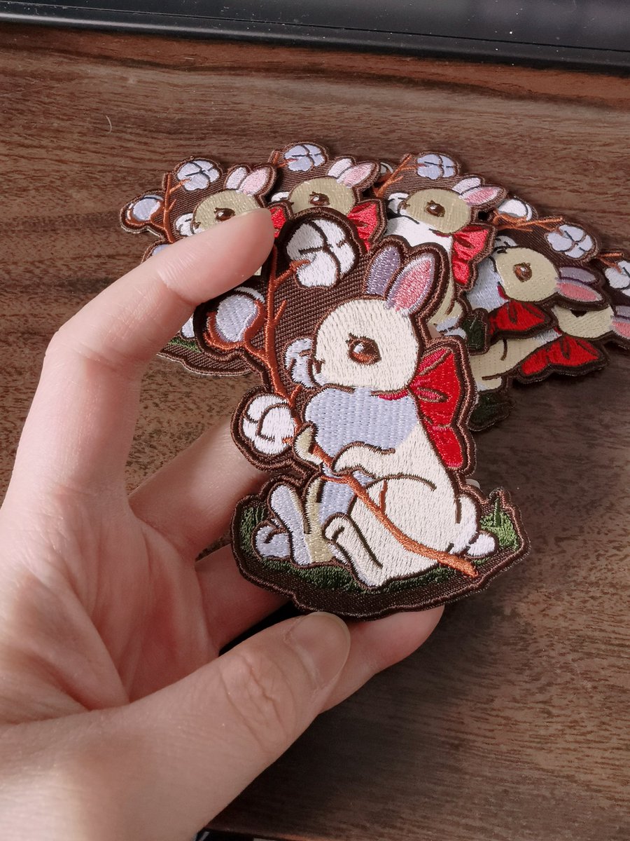I finally receive these beautiful patches and they will be up in my shop in the upcoming week. 💗
I'm soo happy with the way these came out. 
____
#merch #Etsy #etsyshop #rabbitmerchandise  #smallbusiness #artistshop #virtualartistalley #patch #patchwork #bunnypatch #rabbitpatch