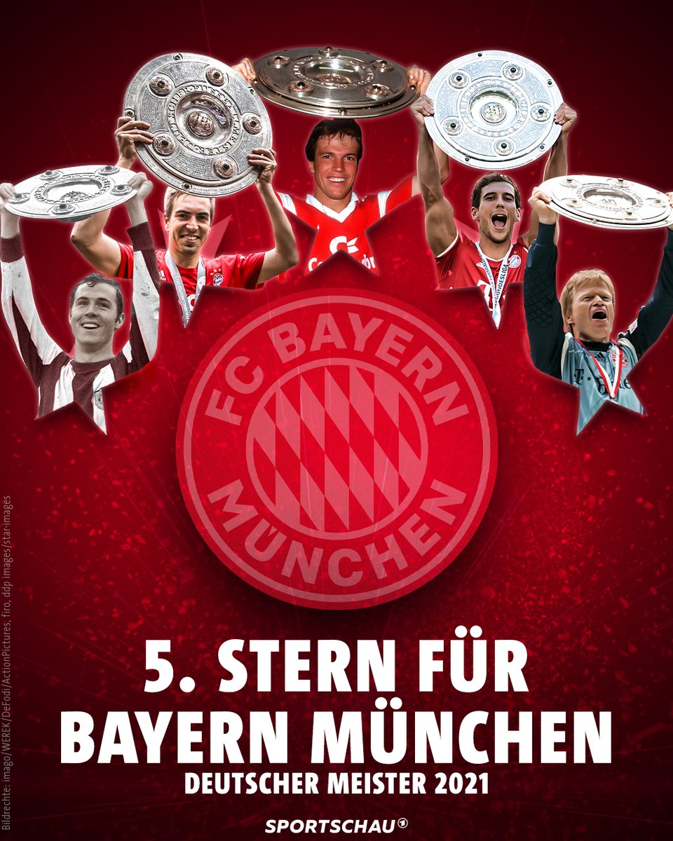 Sportschau On Twitter 5 5 Sterne Der Fc Bayern Ist Zum 3 1 Mal Deutscher Meister Und Das Zum Neunten Mal In Folge Https T Co Vs79qrvolp Twitter