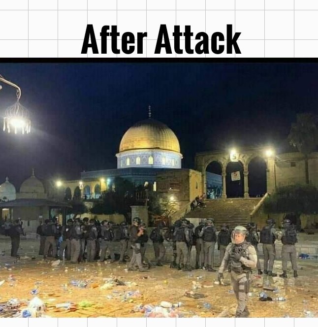 Israel is the real terrorist country. 
Any justification for the silence of the international community on this attack?
Where is UN and other Human rights commission?
Ya Allah Reham
Ya Allah help
#FreePalestine 🇵🇸
#IsraeliAttackonAlAqsa
#SaveSheikhJarrah