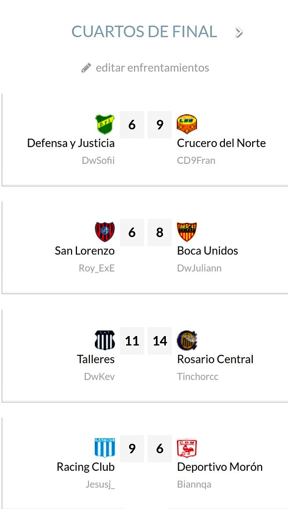 DLSPlato's tweet photo. Definidos los 4tos de final ★ᎠᏞᏚ Champions Cup★

Avanzan a Semifinales:
CD9Fran
DwJuliann
Tinchorcc
Jesusj_ https://t.co/ws9Dwe0zOa