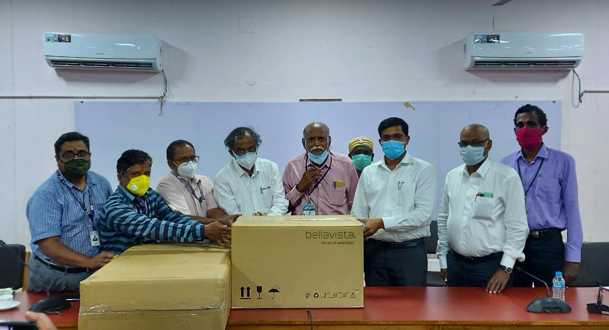 SVaidhyasubrama's tweet photo. @SastraUniv donates 6 Ventillators (3 each) to Thanjavur Medical College Hospital &amp; ESIC Hospital KK Nagar, Chennai along with O2 flow meters &amp; pulse oxymeters worth Rs.55L. Life saving devices during demanding times is the need of the hour. Stay safe as we fight COVID together. https://t.co/KBRnZ3Vaxk