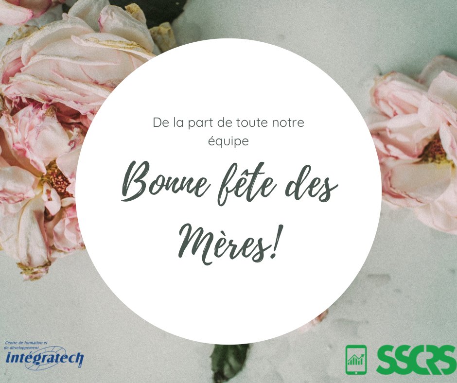 De la part de toute notre équipe, nous vous souhaitons une Bonne Fête des mères!