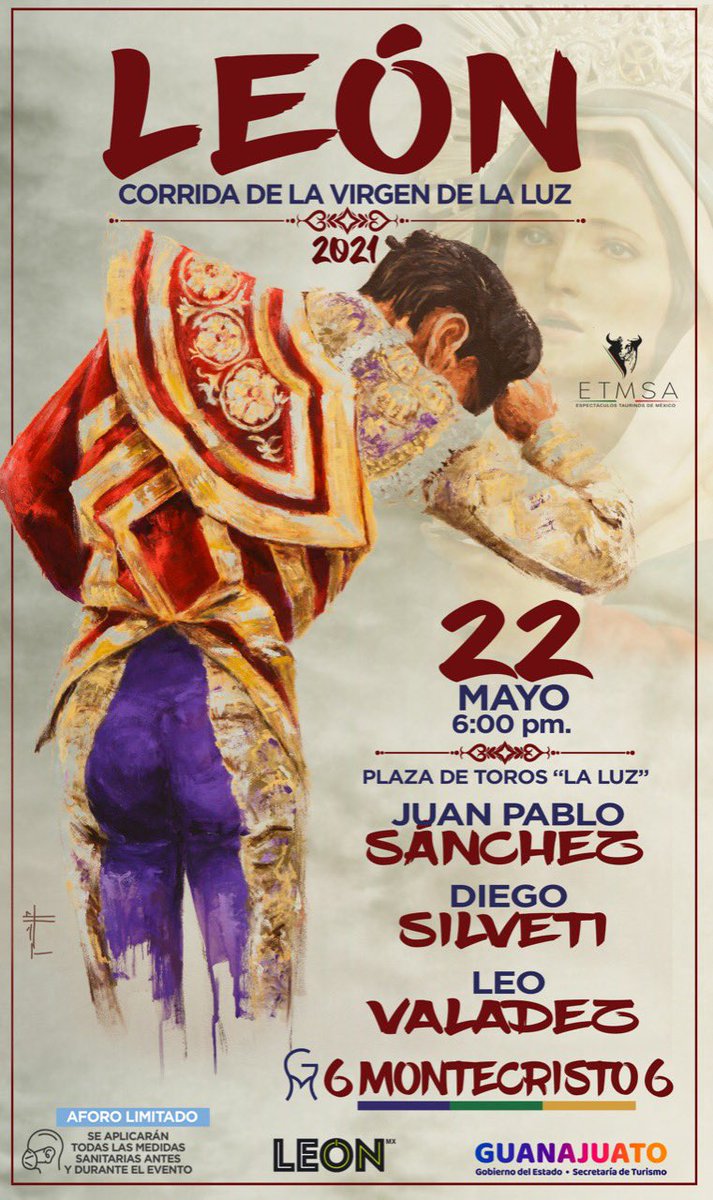 emsa_gto's tweet photo. 👉🏻¡GRAN CORRIDA DE LA VIRGEN DE LA LUZ EN LEÓN, GUANAJUATO!👇🏻

Recuperamos después de 28 años la tradición de celebrar a Nuestra Señora de La Luz.

🗓22 de Mayo 2021
🕣6:00 P.M.
📍Plaza de Toros La Luz de León
🎟A partir del 12 de mayo en Hotel La Nueva Estancia y SuperBoletos. https://t.co/Q555FRSF5i