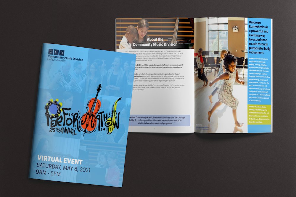 Performathon is happening NOW! Check out our virtual program book, and then head over to our Inspire page at the top of every hour until 5pm to view the livestream performances. linktr.ee/depaulcmd