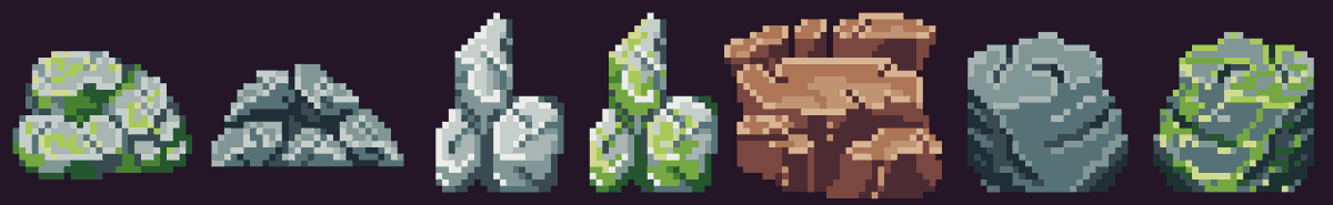 ApologueGame's tweet photo. Just some rocks #apologuegame #pixelart #indiedev #indiegamedev #gamedev #rocks #what #indiegame https://t.co/NPkWtQDF62