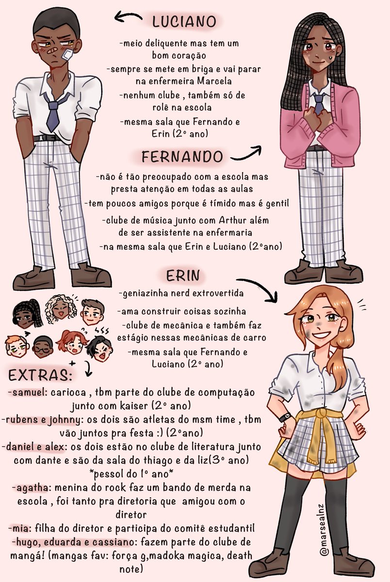 marsealnz's tweet photo. eu sei q ta tdo mundo nervoso pra sessão de hj mas eu fiz um bagulhinho dos personagens na au colegial yeah
dps eu vou fazer eles no baile :)
 #OShippNaFloresta #OShippParanormal https://t.co/X3pnuavvt8