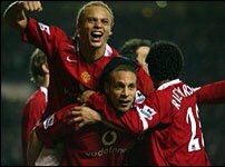 2005-06 Manchester United 1-0 Liverpool. Another last minute winner this time by  @rioferdy5 . The ground erupted and  @GNev2 celebrated in front of the scousers. Happy days