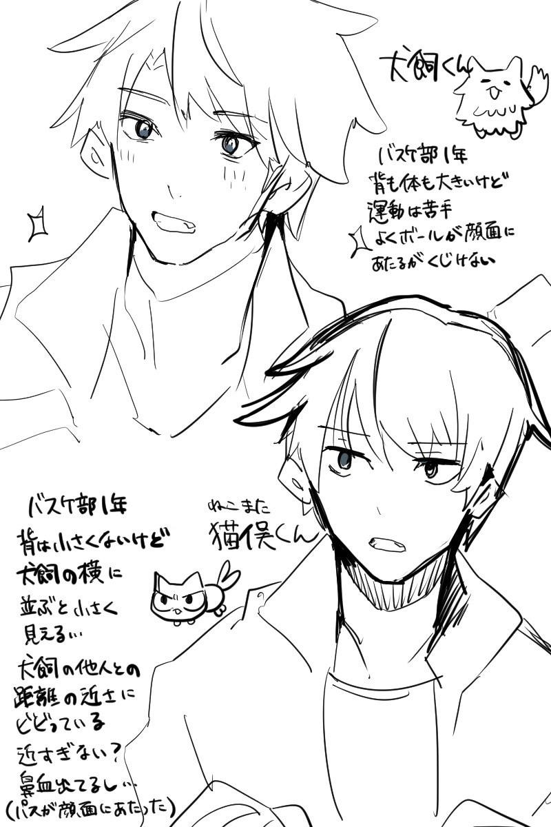 猫君と犬君…😳創作です 