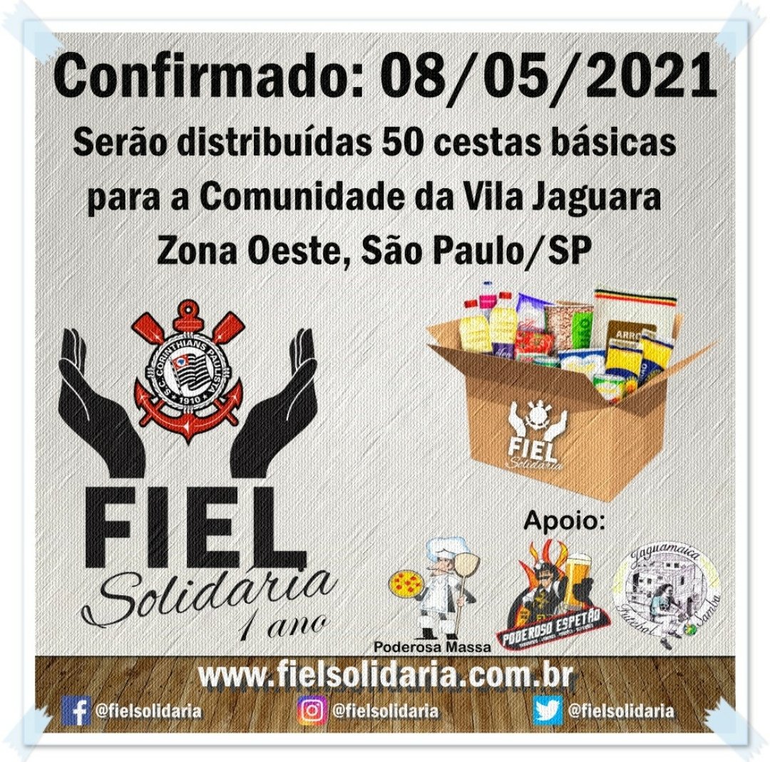FielSolidaria's tweet photo. ⠀⠀⠀⠀⠀⠀⠀⠀⠀
Hoje (08), teremos mais uma ação. 
Iremos distribuir 50 Cestas Básicas.
A ação será  na Comunidade da Vila Jaguara. Quer saber mais informações de como doar e ser um apoiador em nossas ações?Siga todas nossas Redes Sociais.Somos diferentes, somos Solidários! 🖤 https://t.co/yFTKn1F7WZ