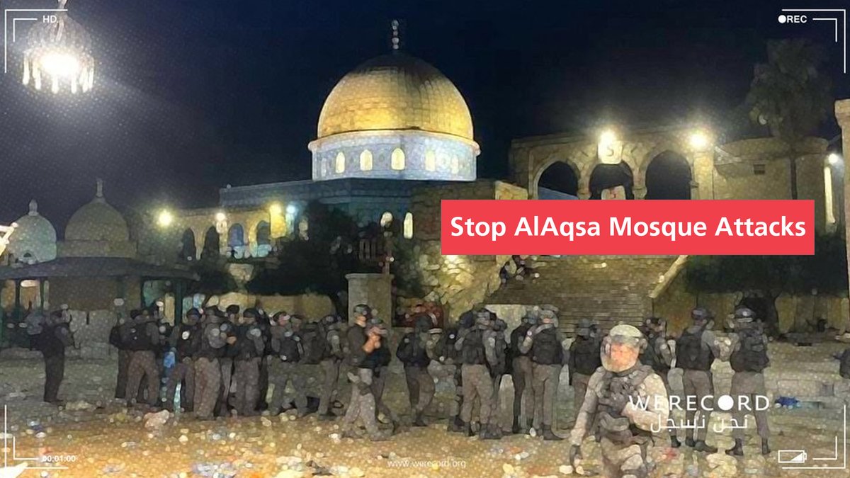WeRecordEN's tweet photo. #WeRecord condones the storming of Al Aqsa mosque & the attack on its worshipers on the last Friday of the holy month of Ramadan.
#SaveSheikhJarrah https://t.co/7TtclhXQzl