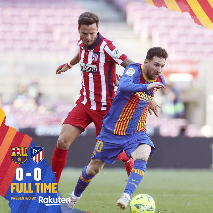 Skor akhir Barcelona 0-0 Atletico Madrid