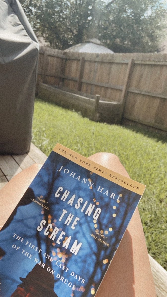 kepadil's tweet photo. #SelfCareSaturday looked like catching up on #USFDEICert lectures, &amp; soaking in some sun on the back porch with #ChasingTheScream by @johannhari101 https://t.co/PguNIFss43