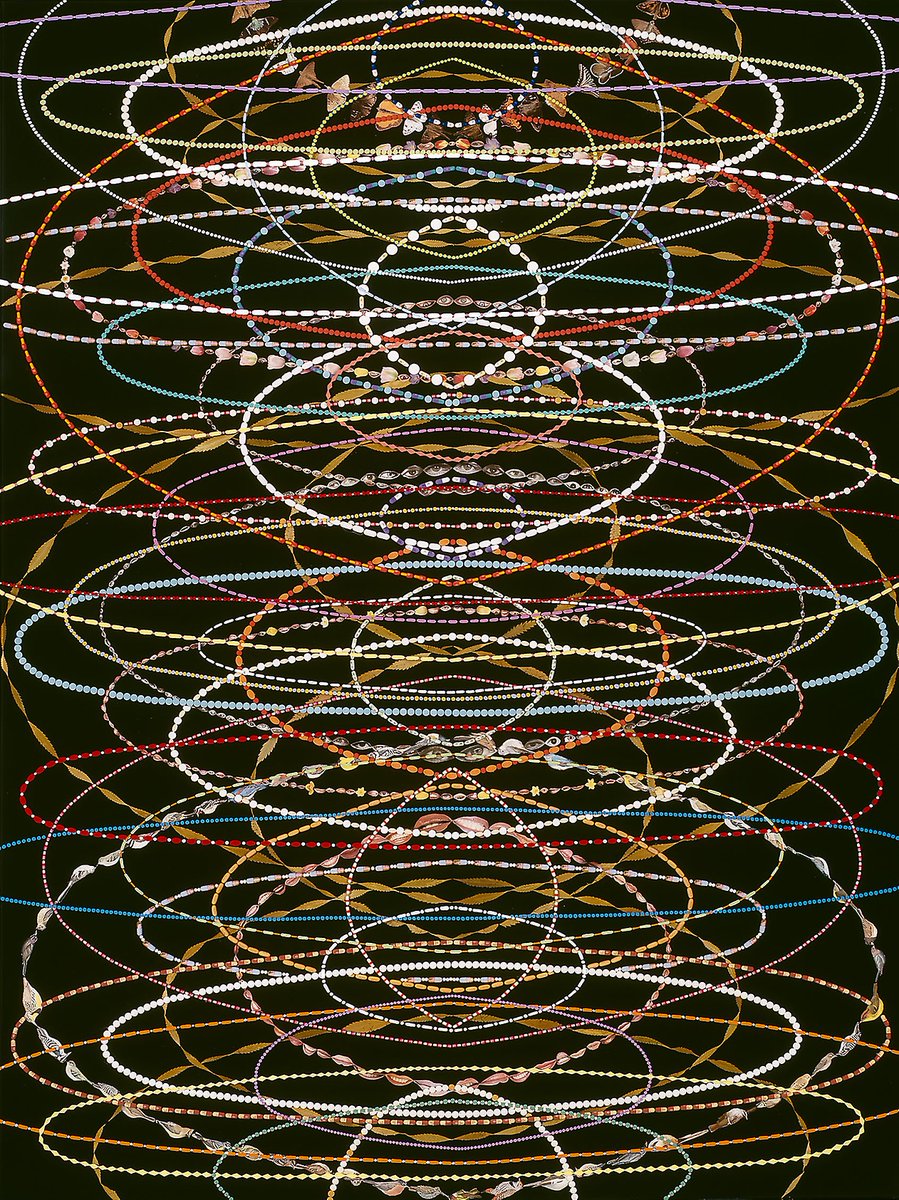 Fred Tomaselli, Echolocation, 1998 artic.edu/artworks/15275… #contemporaryart #artinstituteofchicago