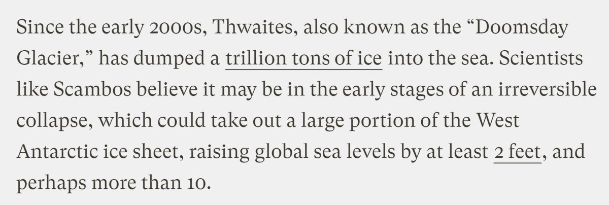 6/14 Or worst case, tipping points have already been triggered (cc Nordhaus), c.f. West Antarctica potentially raising sea levels by a few feet...