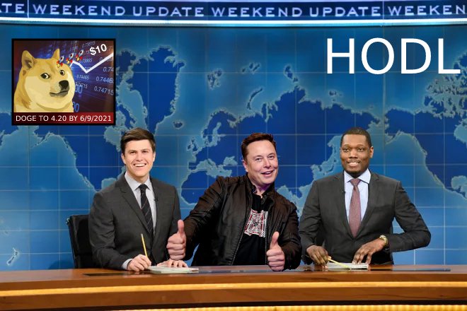 Who is ready for the weekend update with <a href="/elonmusk/">Elon Musk</a> #dogecoin #dogesnl