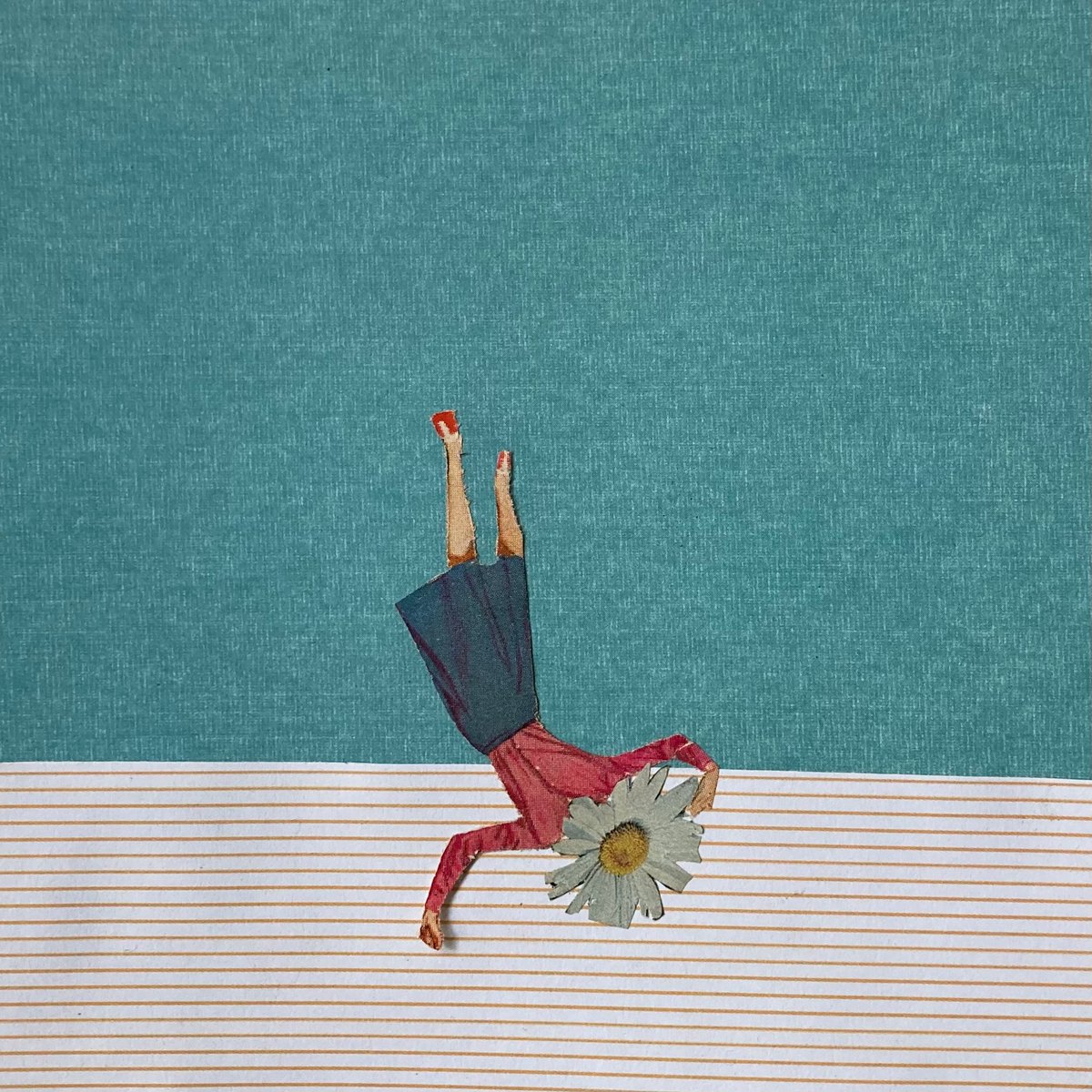 It’s #worldcollageday ~ here’s my Oopsie Daisy piece in the group show, Flower, @ A Sometimes Gallery in Portland, OR
