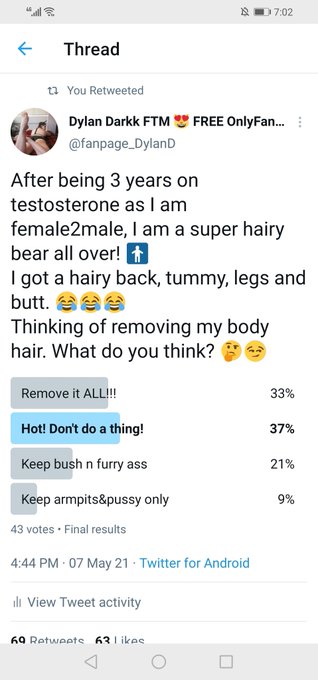 Okay... Guess it stays. For those who don't like it get used to it cause I'm not going off testosterone