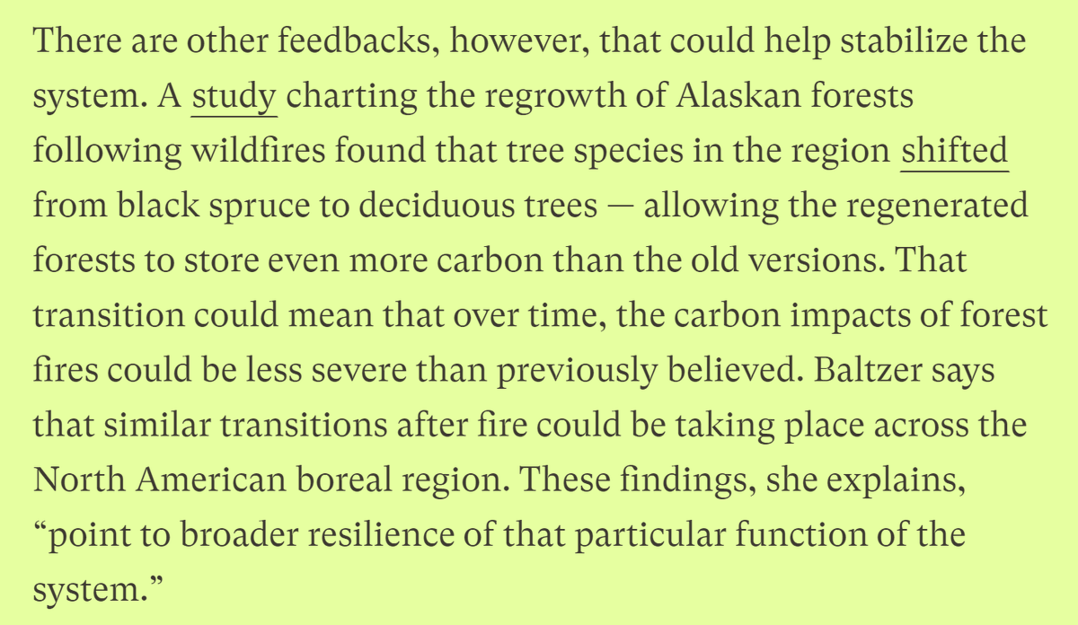 10/14 Some feedbacks are negative though (i.e. not reinforcing/slowing), e.g. shift in vegetation that might actually store more carbon.