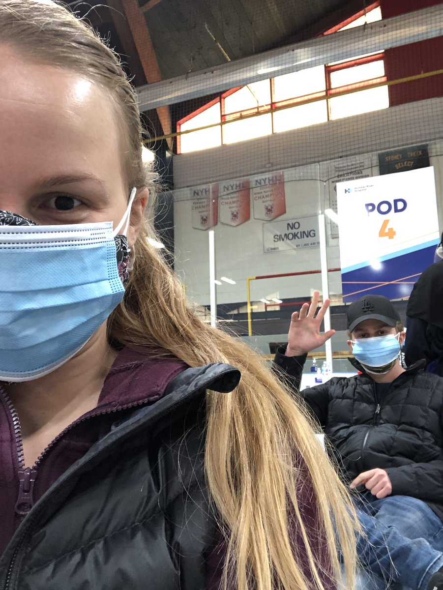 So happy and grateful that my brother and I were able to be vaccinated today!!! Thank you <a href="/VaxHuntersCan/">Vaccine Hunters Canada</a>!