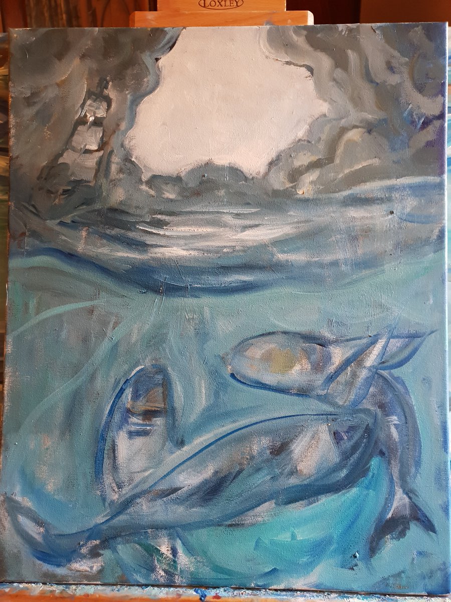 clephelapod's tweet photo. daydreaming with paint! #oilpainting, #seapainting #whalepainting https://t.co/IXyfrdrLnv