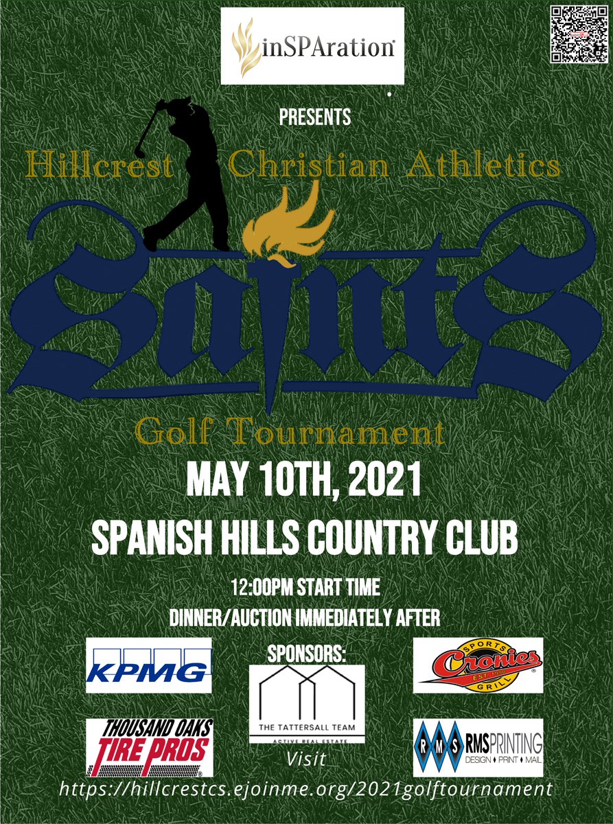 Michael Westphal (@coachmwestphal) on Twitter photo 2 days away! Come golf with us at Spanish Hills Country Club! Proceeds will go to buying our gym! Check-in @ 10:30am, Golf @ noon, Silent Auction @ 4:30pm, Dinner @ 6:00pm, & Live Auction @ 7:00pm! bit.ly/HCSGolfTourney
<a href="/RogerLodge7/">Roger Lodge</a> <a href="/TheSportsLodge/">The SportsLodge</a> <a href="/HCSThousandOaks/">Hillcrest Christian School</a> <a href="/HCS_Saints/">Hillcrest Christian Athletics</a> 2 days away! Come golf with us at Spanish Hills Country Club! Proceeds will go to buying our gym! Check-in @ 10:30am, Golf @ noon, Silent Auction @ 4:30pm, Dinner @ 6:00pm, & Live Auction @ 7:00pm! bit.ly/HCSGolfTourney
<a href="/RogerLodge7/">Roger Lodge</a> <a href="/TheSportsLodge/">The SportsLodge</a> <a href="/HCSThousandOaks/">Hillcrest Christian School</a> <a href="/HCS_Saints/">Hillcrest Christian Athletics</a>
