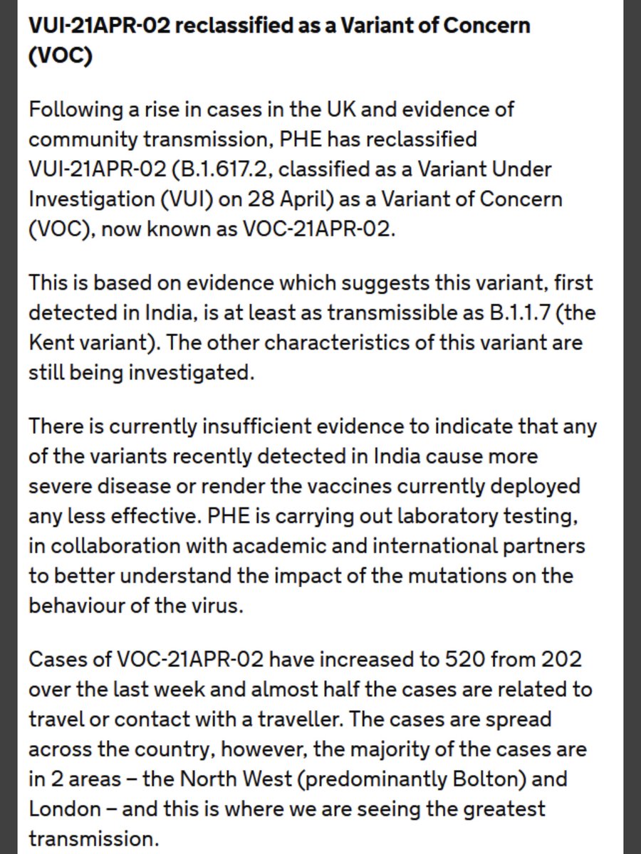 With increasing numbers of the  #B16172  #IndianVariant, allowing community transmission to via schools is reckless & irresponsible  @PHE_uk  @educationgovuk. Who will be responsible for the increase in cases that will inevitably occur if s are completely removed from schools?  https://twitter.com/dgurdasani1/status/1390653917156024322