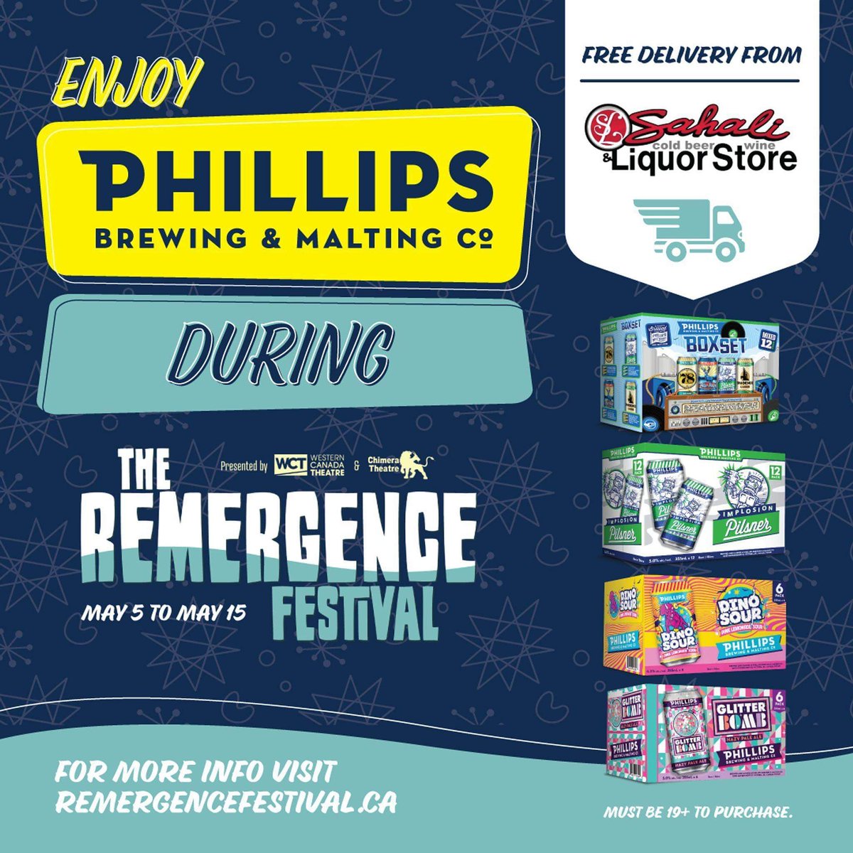 ChimeraTheatres's tweet photo. Who's thirsty? Order up some amazing @phillipsbeer for tonight's show and have it delivered to your house in a Unicorn Van! @wctlive #kamloops #explorekamloops #explorebc #tourismkamloops #kammunity #livetheatre https://t.co/IGWTQnwgK3