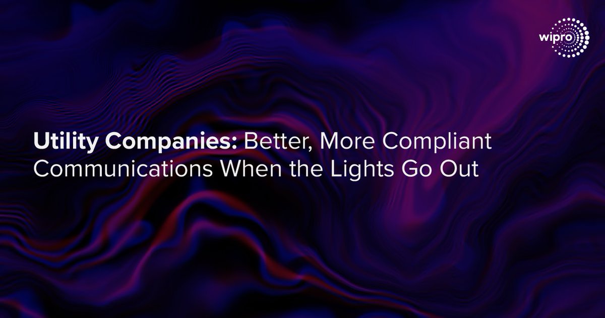 When the lights go out, literally, customers need information. How do utility companies get information to their customers when that happens? Remember, there's no power? The answer @Salesforce Marketing #Cloud. Read more: bit.ly/3dKeHnQ  

#Salesforce #WiproPartner