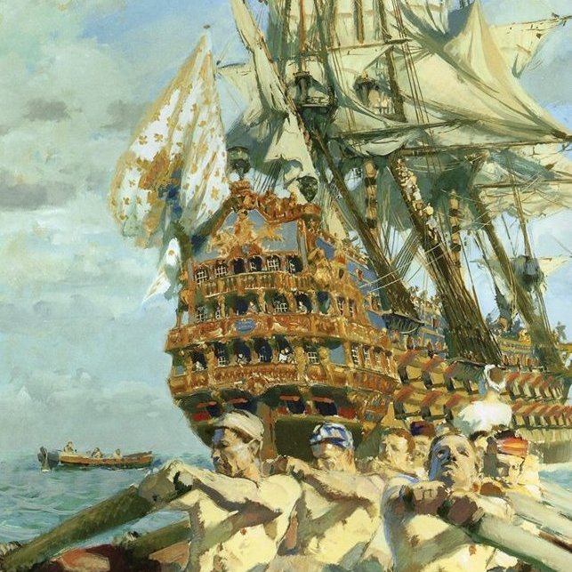 Au XVIIe siècle, les grands vaisseaux de ligne étaient à la fois des navires de guerre, formidables plateformes d'artillerie, et de magnifiques œuvres d'art.  #Thread à propos des décorations de l'un des plus beaux navires de la marine de Louis XIV : le Soleil Royal !