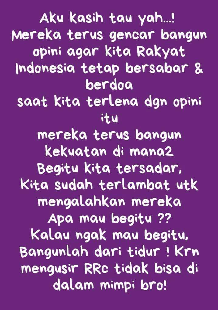 Gemacan213's tweet photo. Wooiiiii Bangun....!!!!
Buka mata kalian....!!!
Kemerdekaan kalian sudah di ujung bayonet pasukan RRC.
Jangan nunggu tertusuk dulu baru kalian tersadar.
#TurnBackChina https://t.co/tgiYsPIofo