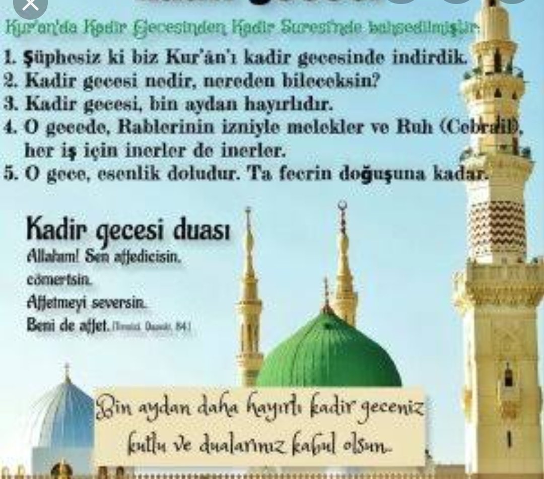 Kadir gecemiz mübarek olsun.