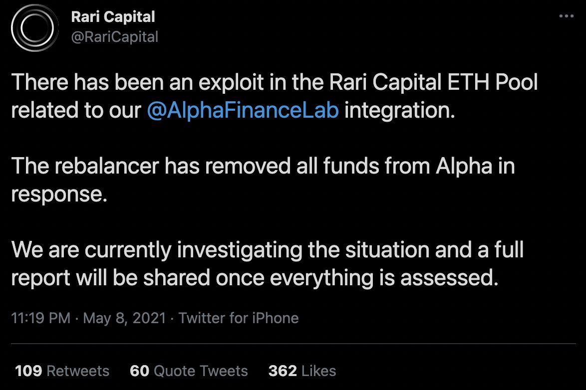 1/7Rari Capital lost a lot of funds as a result of a complex exploit, right?However, things are far from simple, and we witnessed the first cross-chain exploit, so let’s see how it went