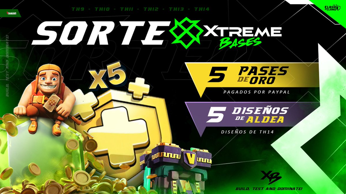 Gran sorteo de Xtreme Bases 😱

Deben seguir los siguientes pasos 😉

Seguir:

✅<a href="/BasesXtreme/">Xtreme Bases</a>
✅<a href="/Park_clashing/">⚡Park⚡| Base Builder ⚒️</a>
✅<a href="/Polcoc_/">POL</a>
✅<a href="/raco12coc/">raco12</a>
✅<a href="/RicDic3/">RicDic GM</a>
✅<a href="/Alfons0C/">Alfonso</a>
✅<a href="/vasquez_bar18/">~FJ Vasquez🤙</a>
✅@UnderRatedBB
✅Mencionar a dos amigos. 
✅Unirse a nuestro Discord: discord.gg/2Gpv8p5TEe
✅RT &amp;❤️