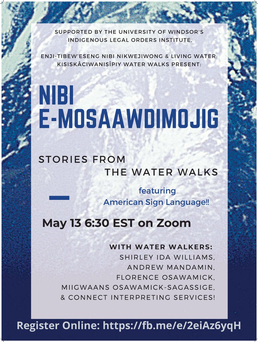 We are excited to have some amazing Water Walkers share their stories including the late Josephine-Ba Mandamin's husband Andrew and Miigwaans Osawamick Sagassige from the Deaf Nation who will be sharing his experiences through an Indigenous based ASL interpreter!