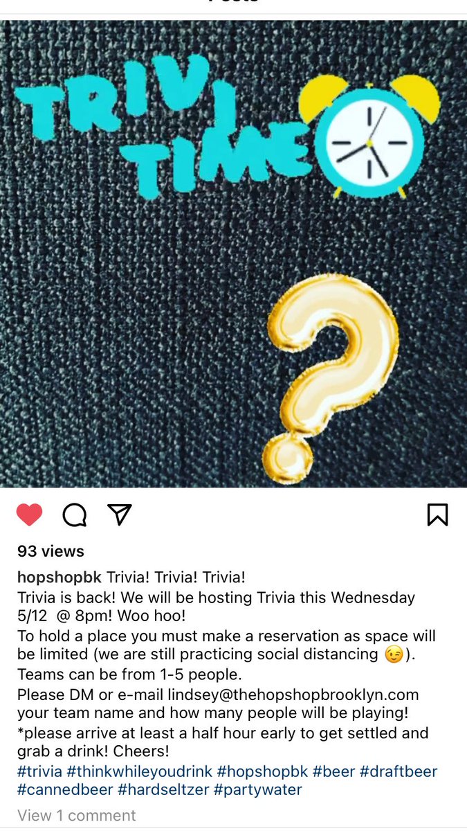 TheBisBack's tweet photo. #trivia #pubquiz #brooklyn #thinkwhileyoudrink #popculture #craftbeer #drinklocal #triviaisback #carrollgardens #cobblehill #columbiastreet #yourstruly May 12, 8:00pm https://t.co/UjxRf59GDc