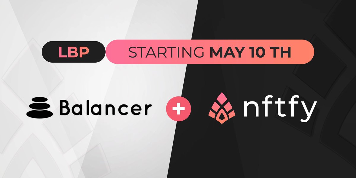 🥳 $NFTFY LAUNCH IS COMING! 

🚀Our launch on Balancer will start on May 10th, at 13:00 UTC, and run until May 12th, at 1:00 UTC, lasting for 36 hours.

Below you will find everything you need to know before participating in the event!

👉 medium.com/nftfy/quick-st…