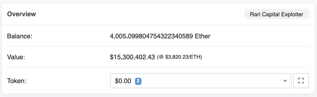 6/73) Converting ibETH to ETH in Rari ETH poolAs a result, 2.9k ETH ($11.1M) was stolen, and another 1.7k ETH was at risk before the actions of the Rari team.The total profit from the two attacks was $15M in ETH.